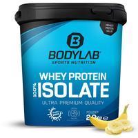 Bodylab24 Whey Protein Isolat 2kg | Eiweißpulver, Protein-Shake aus 100% Whey Isolat | Kann den Muskelaufbau unterstützen | Konzentriertes ISO Whey Protein-Pulver mit bis zu 89% Eiweiß | Banane