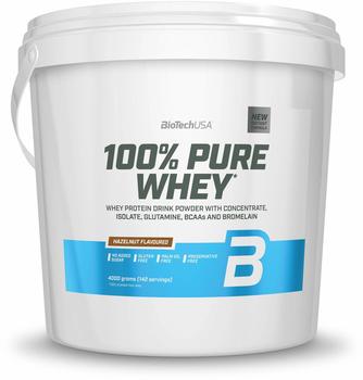 BIOTECH BioTechUSA 100% Pure Whey Premium Protein Isolat Pulver mit zusätzlichen Aminosäuren, glutenfrei, palmölfrei, aspartamfrei, 4000g, Haselnuss
