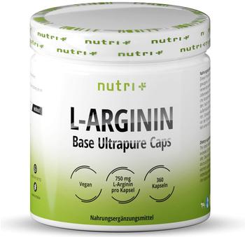 Nutri-Plus L-Arginin Base Ultrapure Kapseln (360 Stk.)