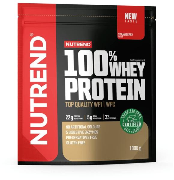 NUTREND 100% Whey Protein, 1000g Beutel, Erdbeere