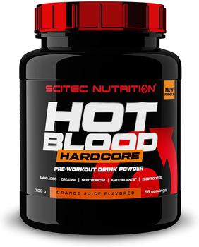 Scitec Nutrition Hot Blood Hardcore, Getränkepulver vor dem Training mit Aminosäuren und Kreatin, 700 g, Orangensaft