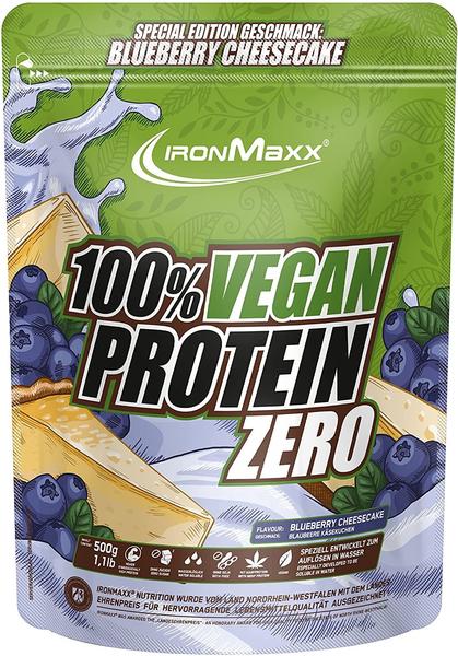 ironMaxx 100 % Vegan Protein ZERO, 500 g Beutel, Blueberry Cheesecake