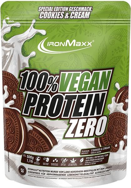 ironMaxx 100 & Vegan Protein Zero 500 g Beutel, Cookies & Cream,