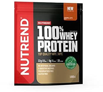 NUTREND 100% Whey Protein, 1000g Beutel, Karamell-Latte