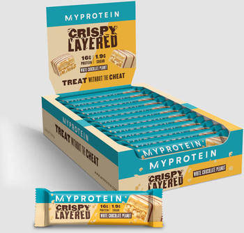 Myprotein Crispy Layered Proteinriegel 12 x 58g (MPCLB) White Chocolate Peanut