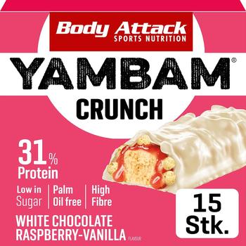 Body Attack YamBam Crunch - 15x55g - White Chocolate Raspberry Vanilla