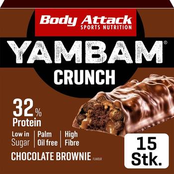 Body Attack Yambam Crunch 15x55g Chocolate Brownie