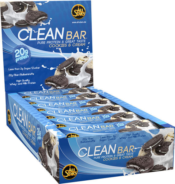 All Stars Clean Bar 18 x 60g Cookies & Cream