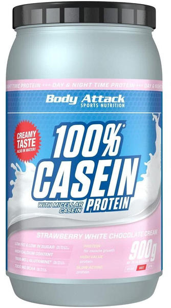 Body Attack 100% Casein Protein 900g Strawberry White Chocolate