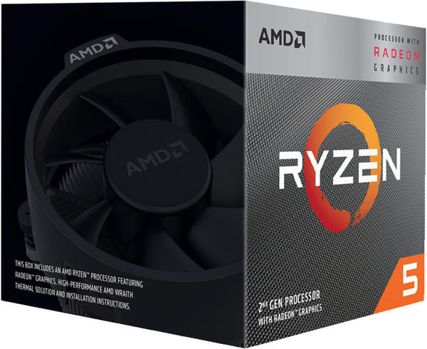 AMD Ryzen 5 3400G Box (Sockel AM4, 12nm, YD3400C5FHBOX)