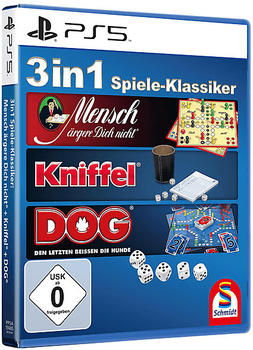 Schmidt Spiele 3 in1 Spiele Klassiker: Mensch ärgere dich nicht - Kniffel - DOG (PS5)