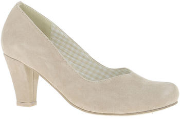 Hirschkogel Pumps Marie beige Absatzschuhe Leder Veloursleder