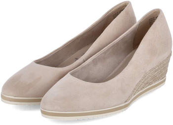 Tamaris Keilpumps beige Rauleder Flechtoptik rutschhemmend gepolstert