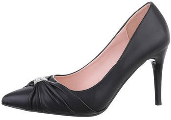 Ital Design Damen Pumps schwarz silber transparent