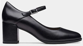 Clarks Freva55 Strap Pumpe schwarz Leder