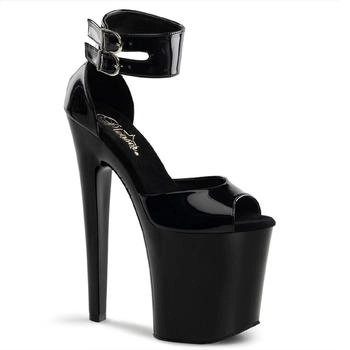 Pleaser Pleaser High-Heels Plateausandaletten schwarz Lack XTREME-875