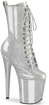 Pleaser Plateaustiefeletten silber Glitter Lack