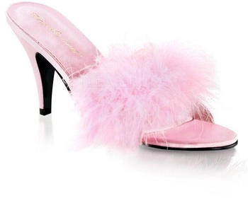 Fabulicious Lady Pantoletten babypink Marabu Kunstfell Lederlook
