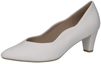 Caprice Pumps Trichterabsatz Leder Wellenkante 9-22400-42 wei&szlig;