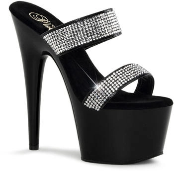 Pleaser Pleaser High-Heels Plateaupantoletten schwarz strass ADORE-702-2