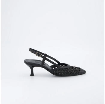 Paul Green Peeptoes Slingpumps 6144-007 gelocht geflochten schwarz