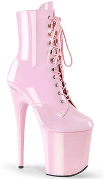 Pleaser FLAMINGO-1020 High-Heels Plateau babypink Lack Schnürung vorn
