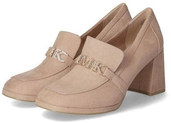 Marco Tozzi Hochfront Pumps beige Blockabsatz Textil