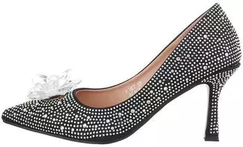 Ital Design Abendschuhe Party Clubwear High-Heel-Pumps Schwarz