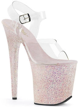 Pleaser Pleaser High-Heels Plateau Sandaletten FLAMINGO-808LG klar rosegold multiglitter