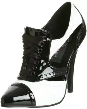 Pleaser Pleaser Stilettoabsatz High-Heels Cutout Pumps schwarz weiß Lack SEDUCE-458