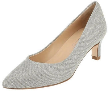 Peter Kaiser Leder Textil Pumps beige silber