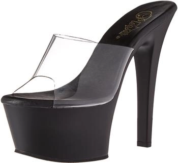 Pleaser Pleaser High-Heels Plateaupantoletten ASPIRE-601 klar schwarz