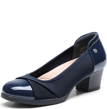 Dream Pairs Chunky geschlossene Zehe Blockabsätze Pumps blau marine DWUMPU2507