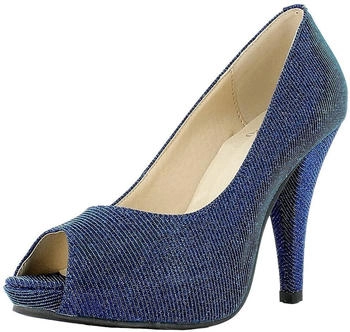 Andrea Conti Glitzer Peeptoe Schuhe blau