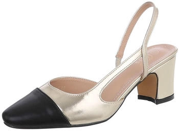 Ital Design Slingpumps gold schwarz