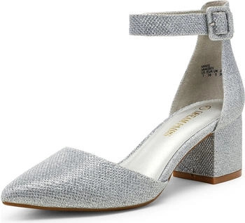 Dream Pairs Hochzeitsschuhe Spangenpumps Sandaletten Slingback Pumps silber glitzer ANNEE
