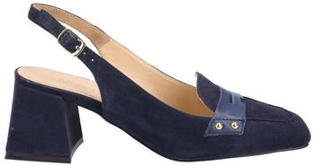 Maripè Peeptoes Slingpumps MARION Rauleder blau schwarz