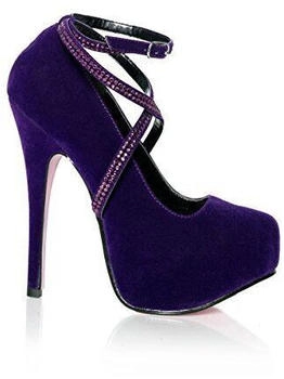 Leg Avenue Sasha Samt Pump Schuhe lila
