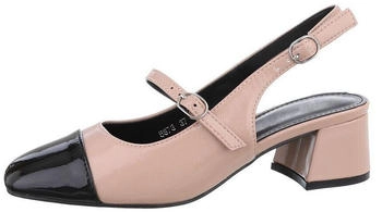Ital Design Pumps Schnür- Riemchenpumps 5873- beige schwarz