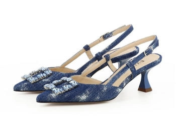Evita Shoes Sling Pumps 'PERLA' blue denim