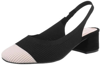 Ital Design Pumps Schnür- Riemchenpumps schwarz beige CH902-