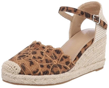 Ital Design Pumps Keilpumps Textil braun beige 55-A04-