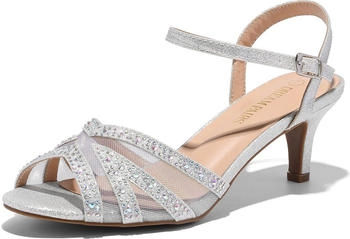 Dream Pairs Nina Pumps Sandalen Glitzer Schuhe Tanzschuhe Silber NINA-166