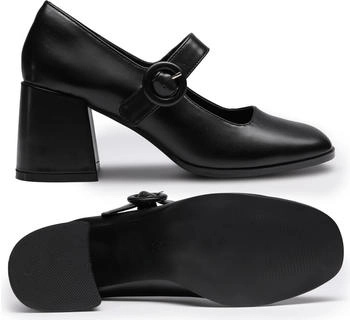Dream Pairs Chunky Platform Mary Janes schwarz