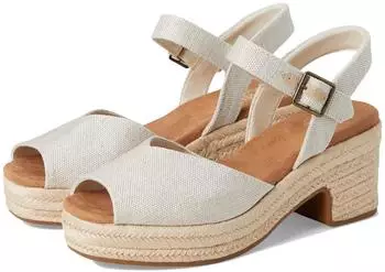 TOMS Shoes Textile Peeptoe Pumps