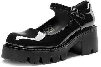 Dream Pairs Mary Janes Platform Dress Pumps Ankle Strap schwarz