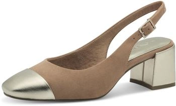 Marco Tozzi Slingback Pumps with Block Heel Vegan nougat comb