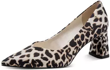 Tamaris Open pumps with ankle strap and block heel 1-22463-45 braun