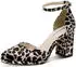 Tamaris Open pumps with ankle strap and block heel 1-22463-45 braun