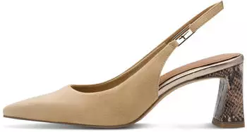 Tamaris Women's Sling Pump with Block Heel Leather beige